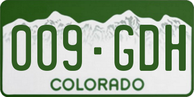 CO license plate 009GDH