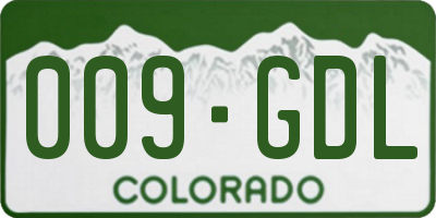 CO license plate 009GDL