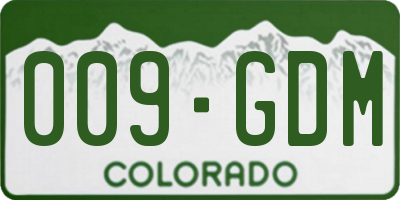 CO license plate 009GDM