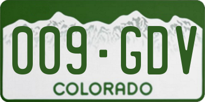 CO license plate 009GDV