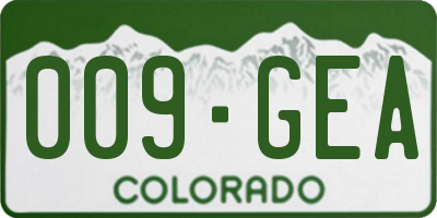CO license plate 009GEA