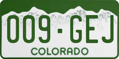 CO license plate 009GEJ