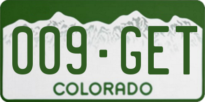 CO license plate 009GET