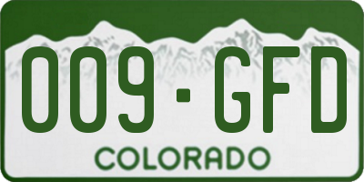 CO license plate 009GFD