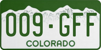 CO license plate 009GFF