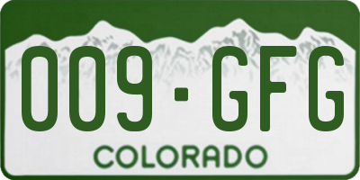 CO license plate 009GFG