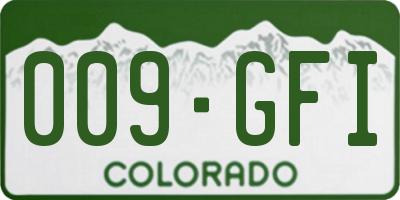 CO license plate 009GFI