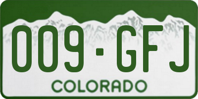 CO license plate 009GFJ