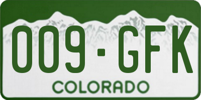 CO license plate 009GFK