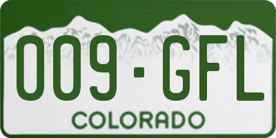 CO license plate 009GFL