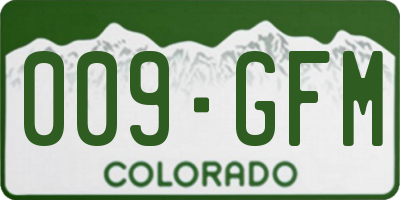 CO license plate 009GFM