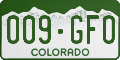 CO license plate 009GFO