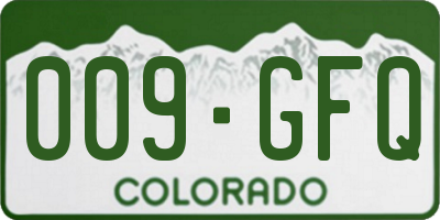 CO license plate 009GFQ
