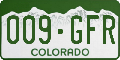 CO license plate 009GFR