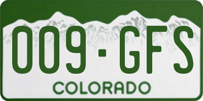 CO license plate 009GFS