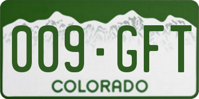 CO license plate 009GFT