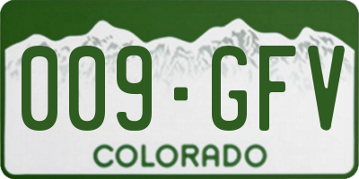 CO license plate 009GFV