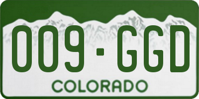 CO license plate 009GGD