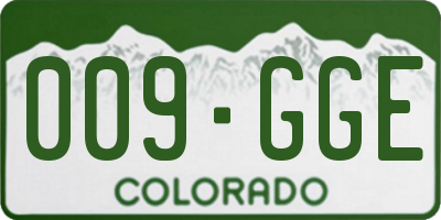 CO license plate 009GGE