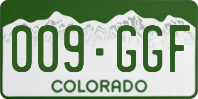 CO license plate 009GGF