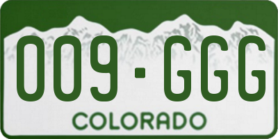 CO license plate 009GGG