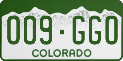 CO license plate 009GGO