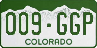 CO license plate 009GGP