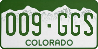 CO license plate 009GGS