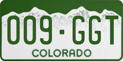 CO license plate 009GGT