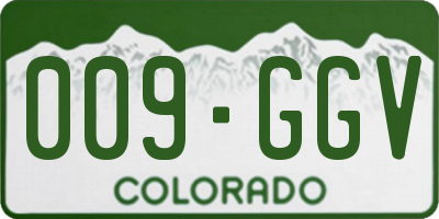 CO license plate 009GGV