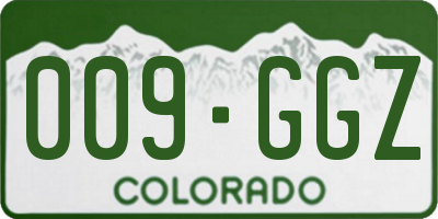 CO license plate 009GGZ