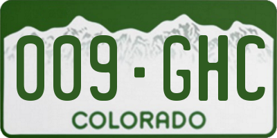 CO license plate 009GHC