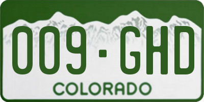 CO license plate 009GHD