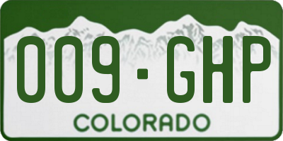 CO license plate 009GHP