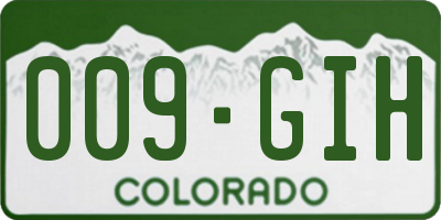 CO license plate 009GIH