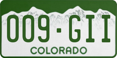 CO license plate 009GII