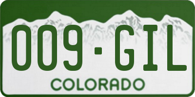 CO license plate 009GIL