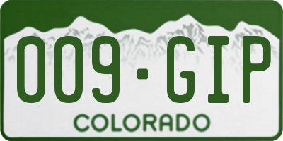 CO license plate 009GIP