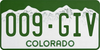 CO license plate 009GIV