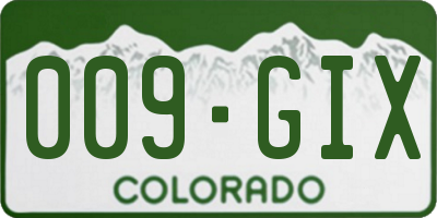 CO license plate 009GIX