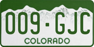 CO license plate 009GJC