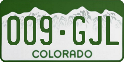 CO license plate 009GJL