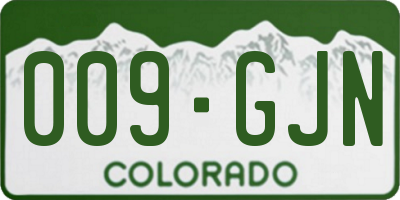 CO license plate 009GJN