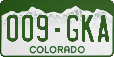CO license plate 009GKA