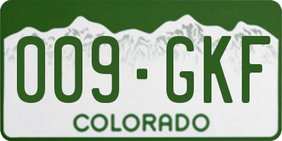 CO license plate 009GKF