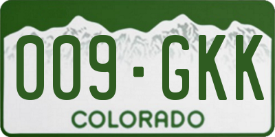 CO license plate 009GKK