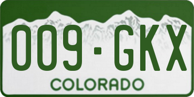 CO license plate 009GKX