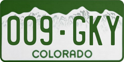 CO license plate 009GKY