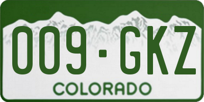 CO license plate 009GKZ