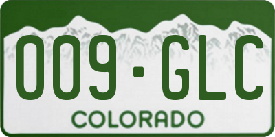 CO license plate 009GLC